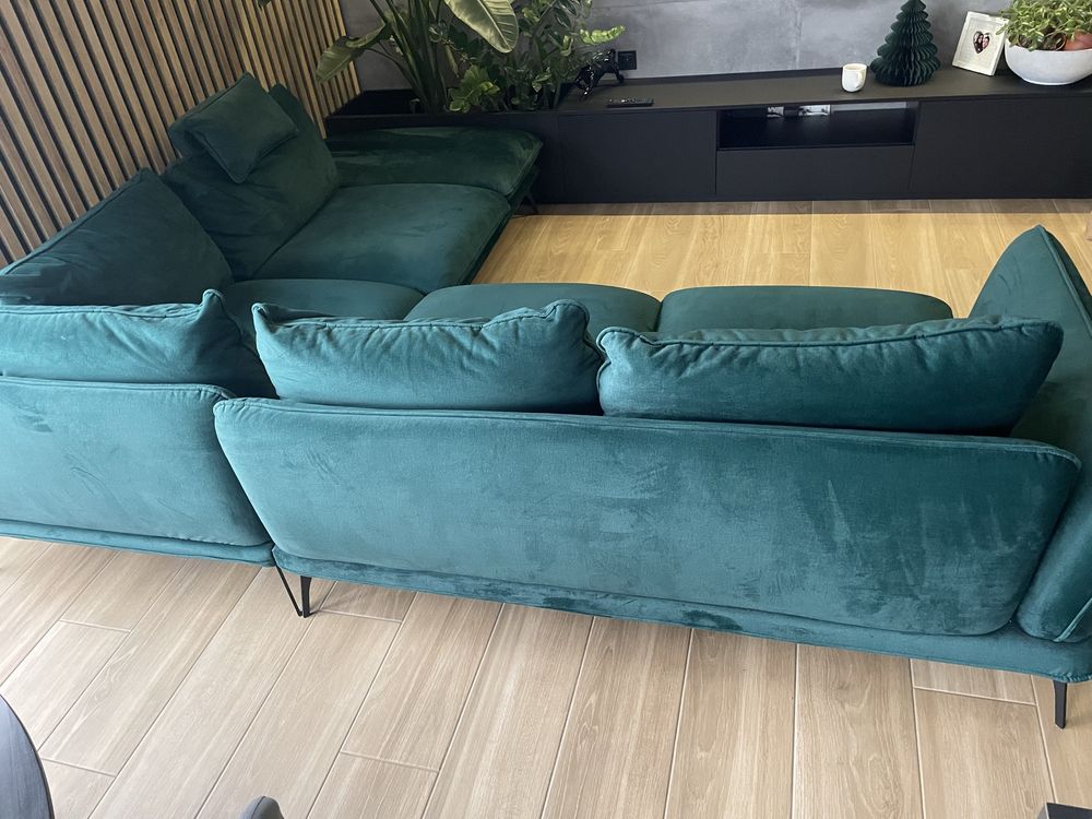 Narożnik Sofa Kanapa Butelkowa Zieleń Agata Meble PORTIMAO