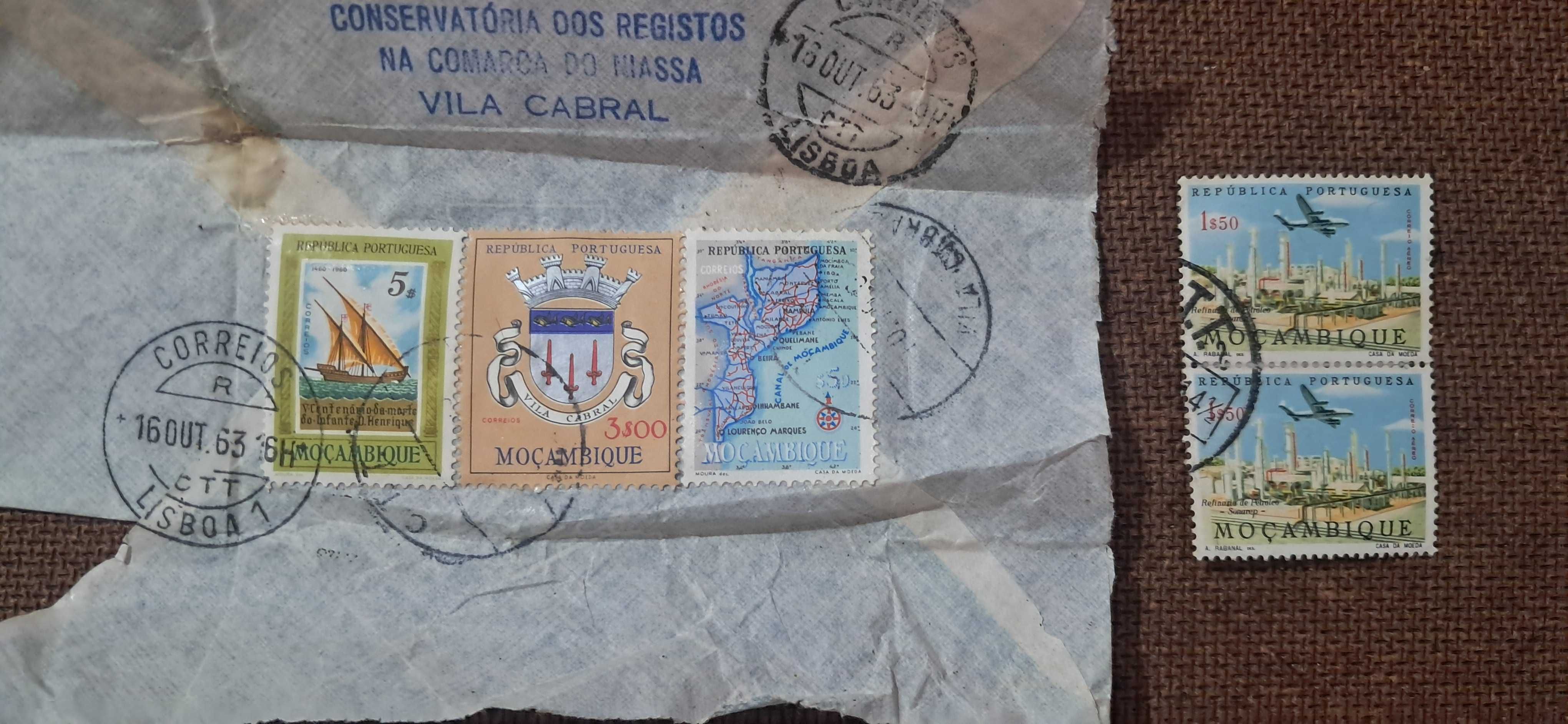 Conjunto lote de selos Moçambique