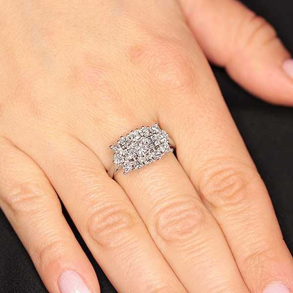 Platynowy pierścionek z diamentami w stylu Art Deco 1.50ct