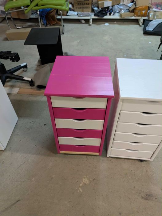 Inter Link – szafka na kółkach ,z 6 szufladami, szafka biurowy biała