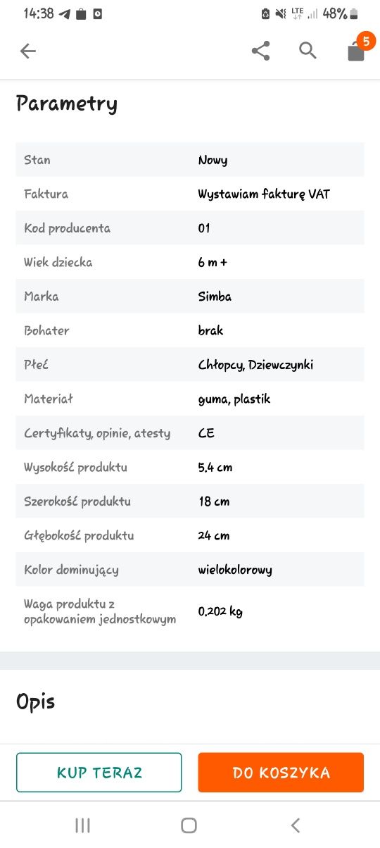 NOWA Dmuchana tuba/walec do nauki raczkowania