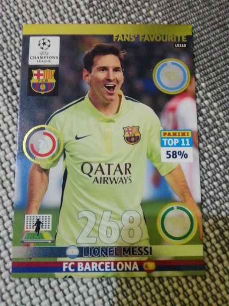 Karta Fans favourite Messi champions league 2014 updated 2015 Panini