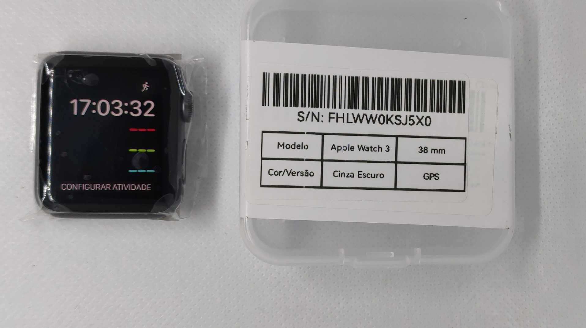 Apple Watch 3 38mm * GPS * Cinza Escuro * Recondicionado