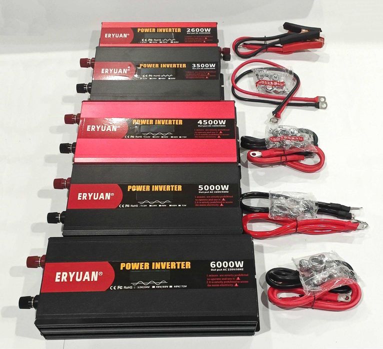 Інвертори ERYUAN з чистою синусоїдою 12V-220V 2600-6000W (1100-2500W)