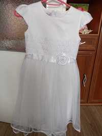 Biała sukienka komunijna 140