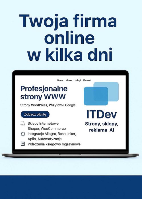 Profesjonalne strony WWW i sklepy internetowe – Kraków i okolice