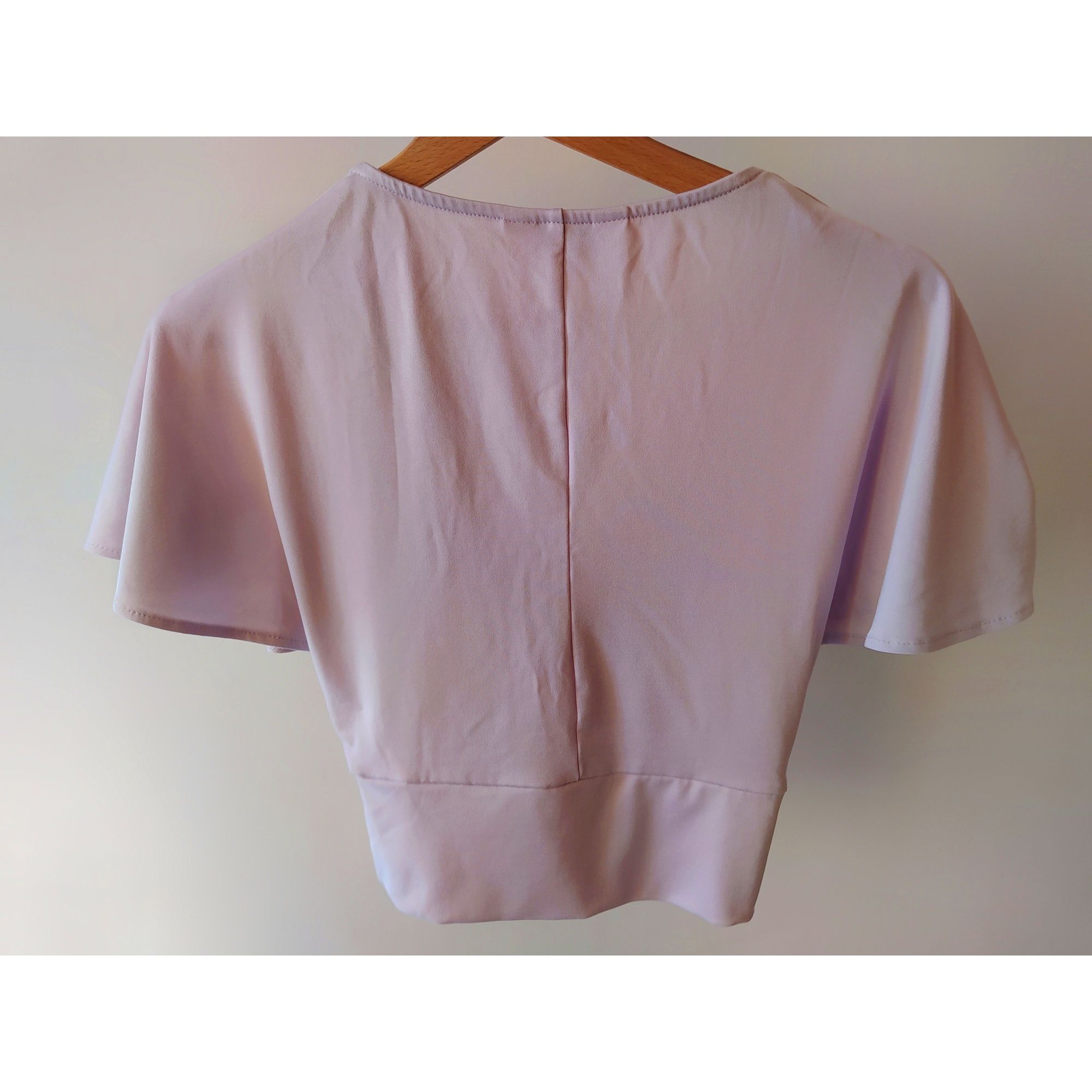 Liliowy crop top z dekoltem V Miss Selfridge XXS 32 XS 34