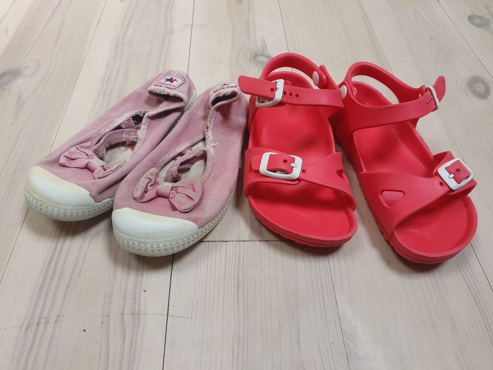 Sandały Birkenstock 28 i tenisówki Cienta 30