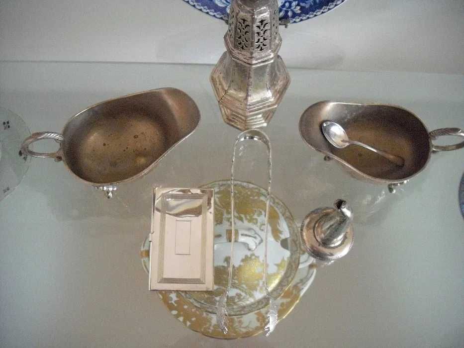 Antyk srebrne sygnowana sosjerki cukiernica Szczypce  cukru 7 pozycji