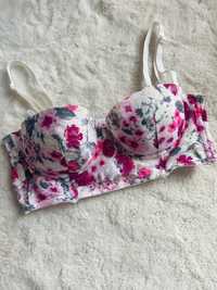 Biustonosz bralet kwiaty neon lato h&m 75B