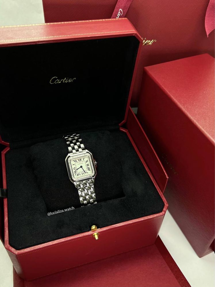 Новые Часы Cartier Panthère Medium Сталь Бриллианты 29x37mm