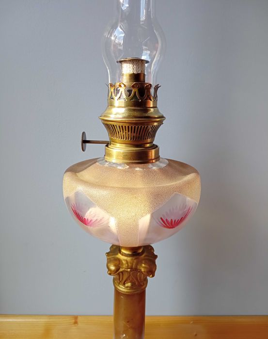kolumnowa lampa naftowa XIX wiek, 68cm