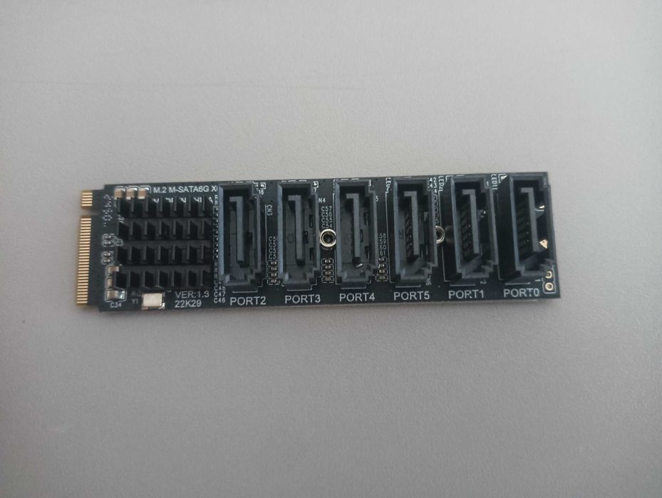 Adaptador M.2 para 6x SATA Asmedia ASM1166 - Novo