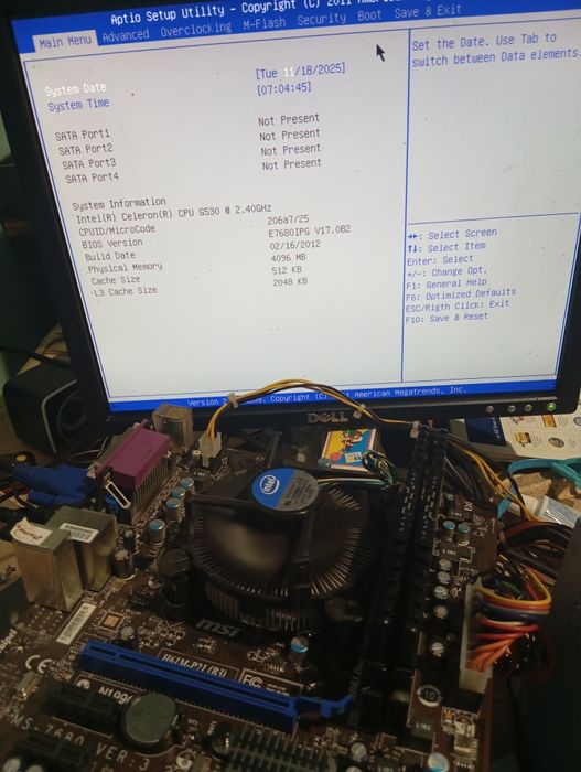 msi h61m p21 lga1155 +celeron g530