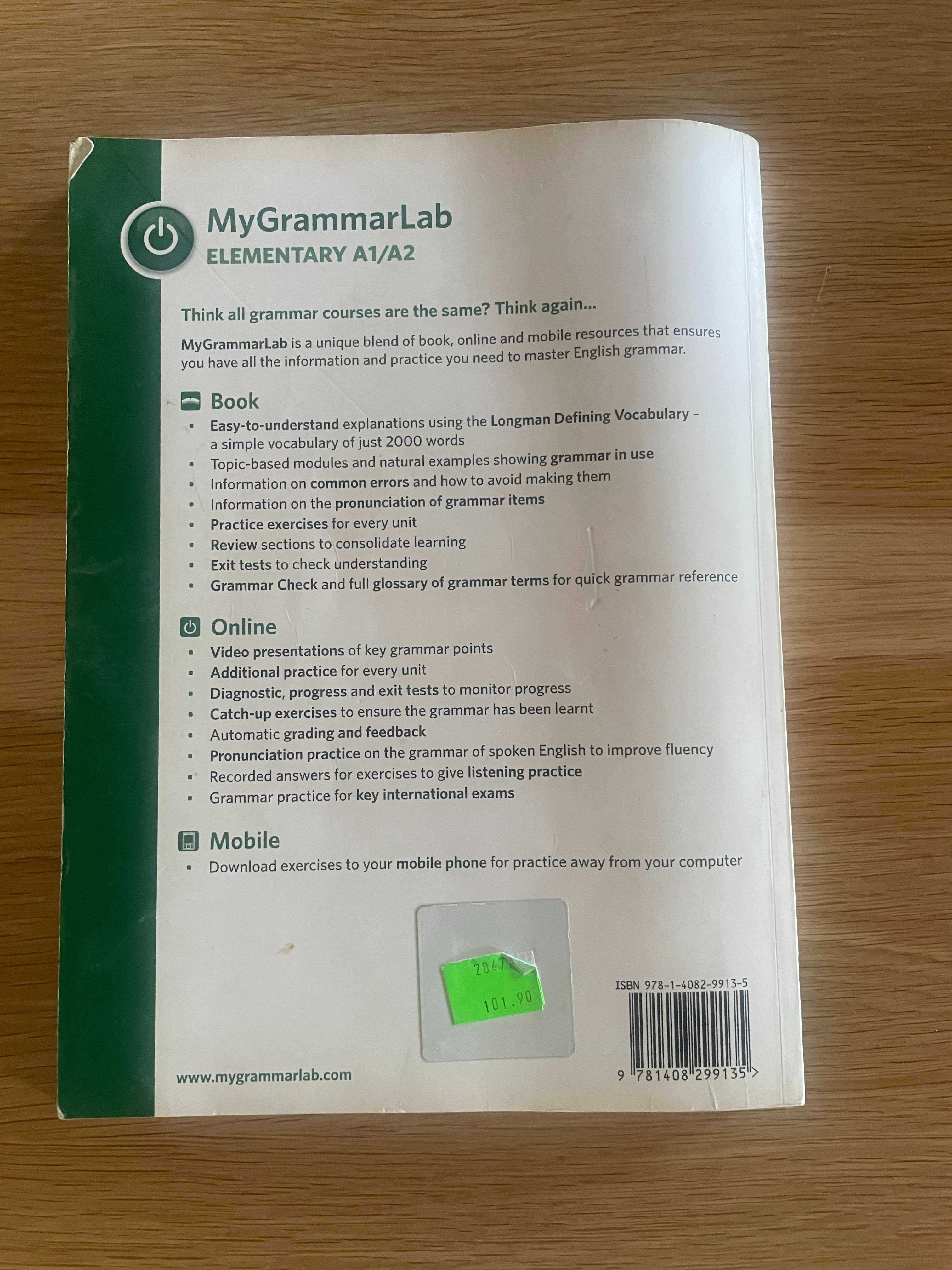 My grammar lab elementary a1/a2 with key, Pearson, Foley