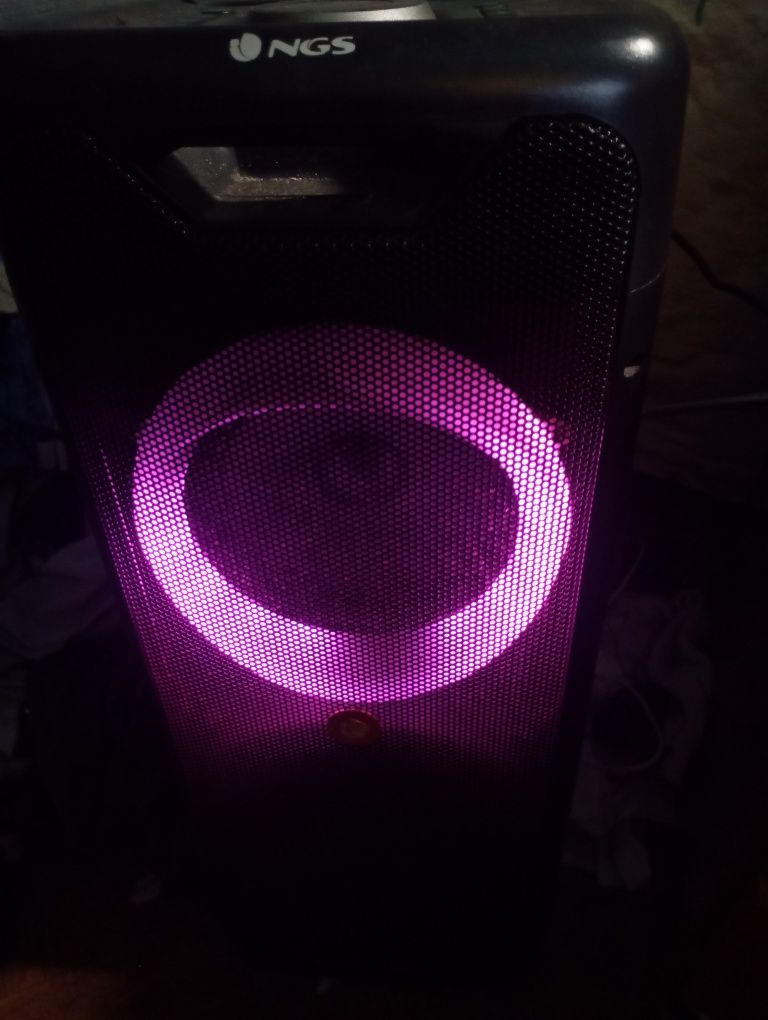 Coluna subwoofer portátil ngs/com luzes LED'