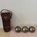 3 Bolas antigas de Petanca OBUT, com bolsa original, vintage