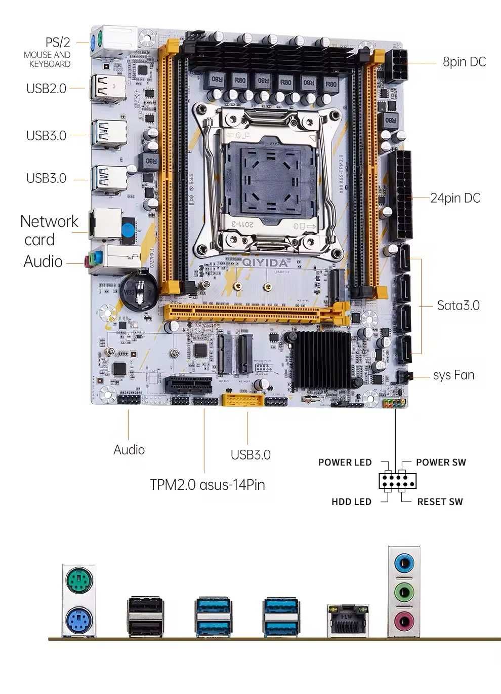 Комплект ігровий QIYIDA X99 + Xeon E5-2670v3 + 16 ГБ ОЗУ | Комп’ютер