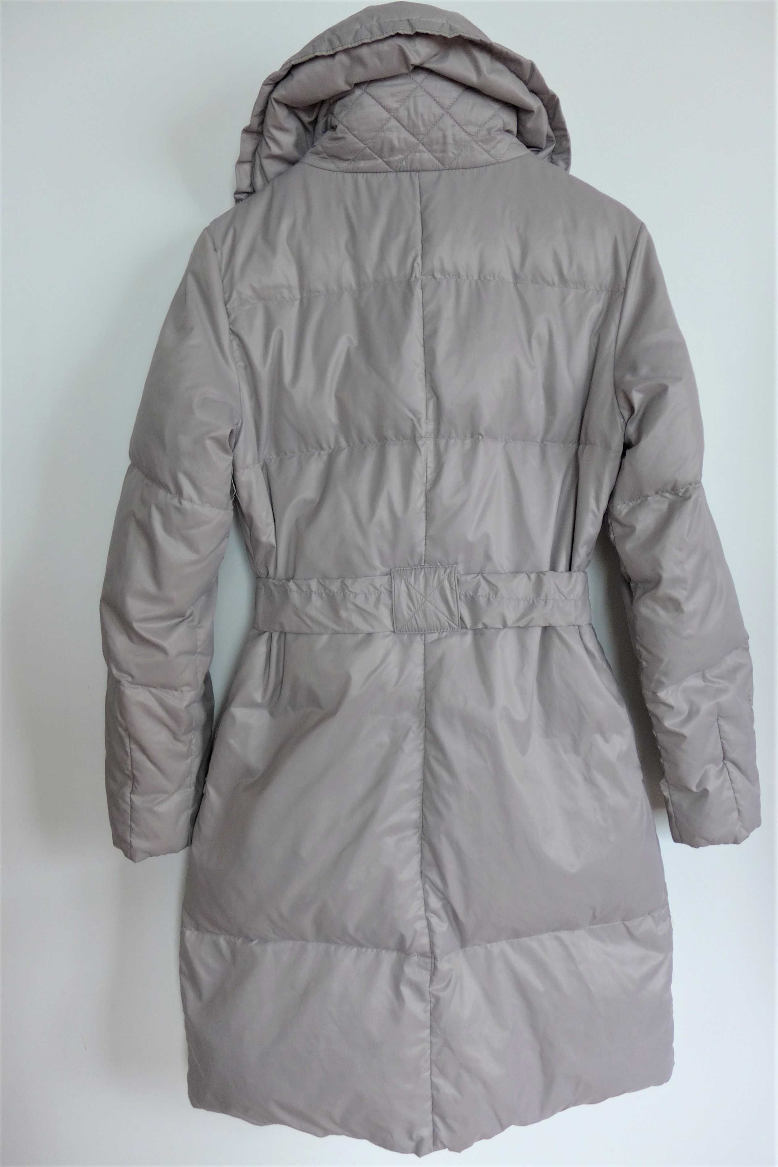 Royal Collection puchowy płaszcz parka [90% PUCH] długa kurtka S 36