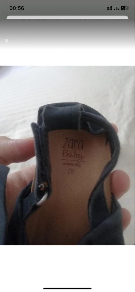 Zara замшеві сандалі для девочки 20 размер