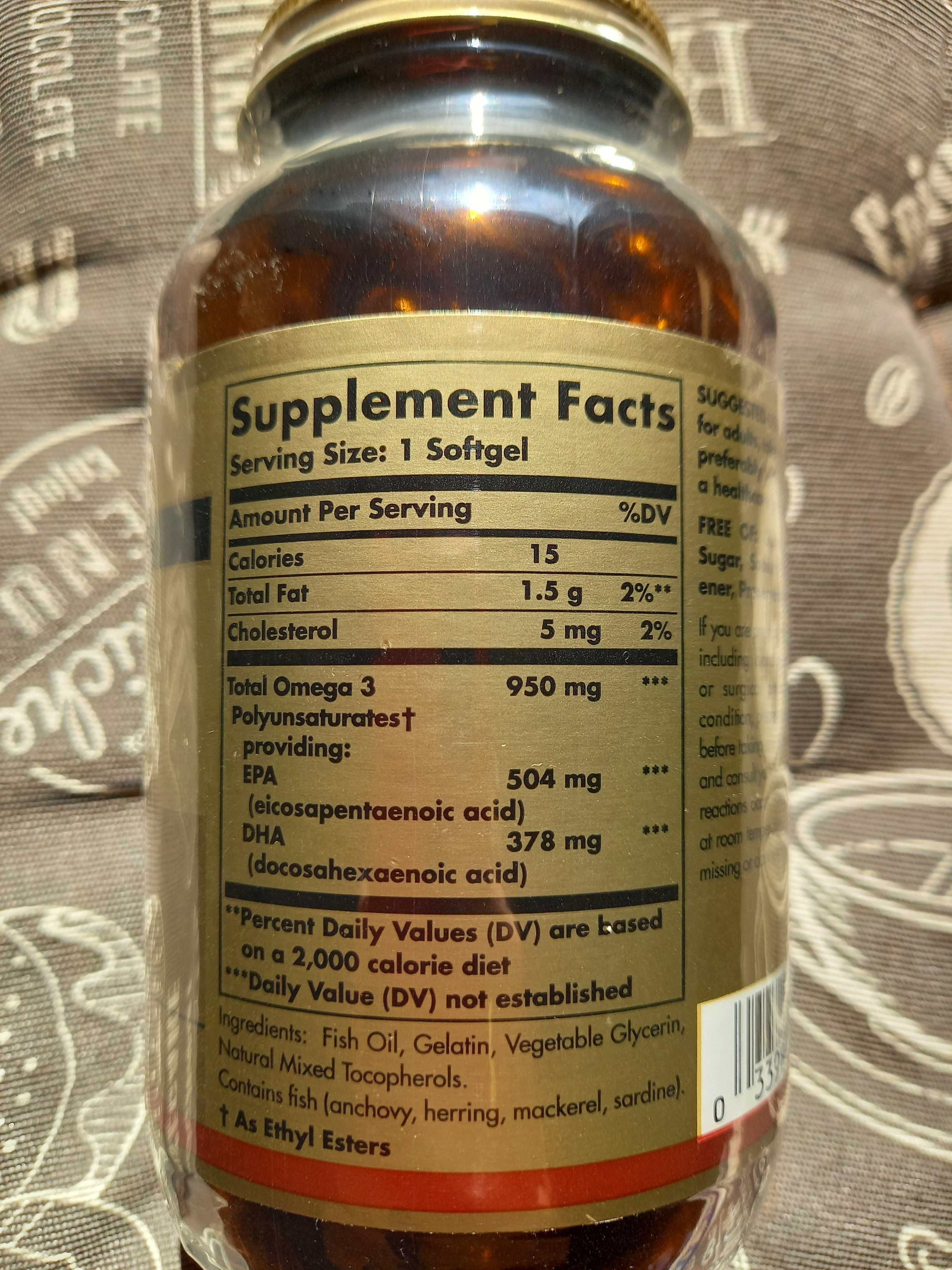 -5% Solgar Omega-3 950 mg Солгар омега 3 концентрат 950 мг 50 100 шт
