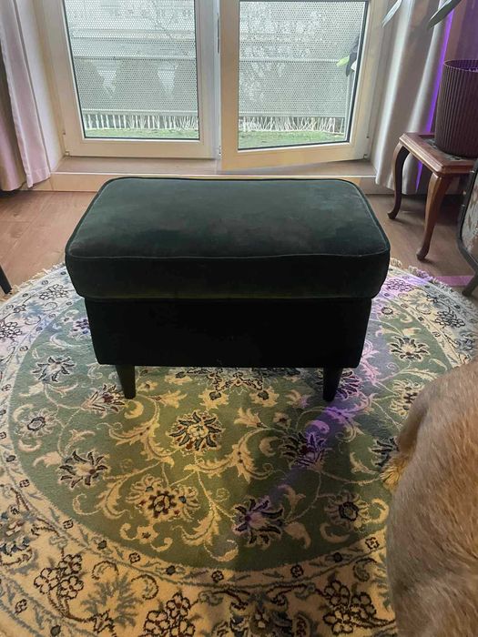 zielony puf pufa ikea  podnóżek