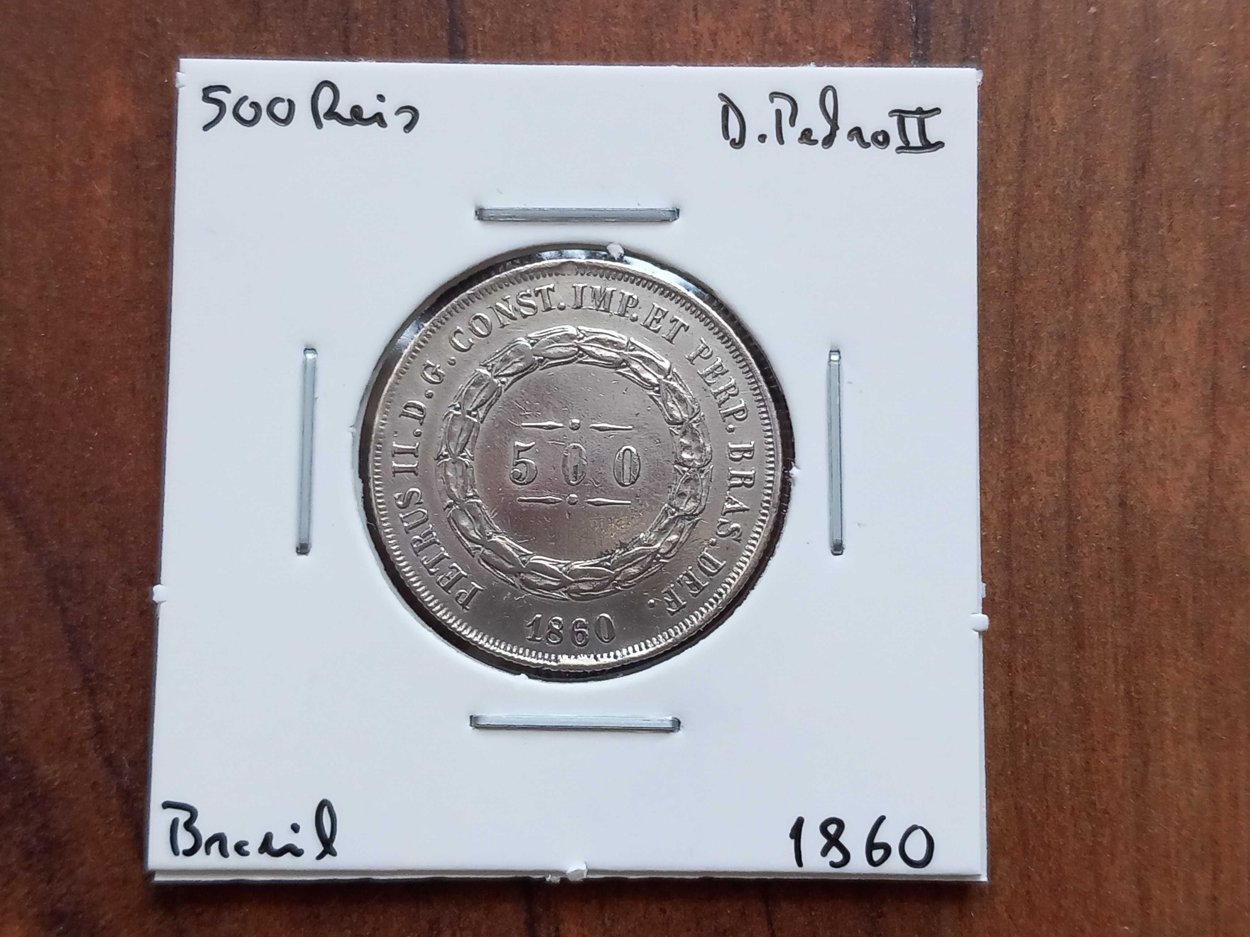 Moeda 500 Reis 1860 Brasil