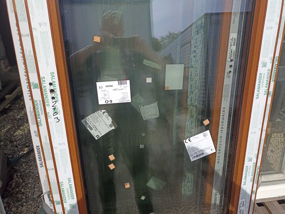 Okno balkonowe pcv 82/231 złoty dąb trzy szybowe