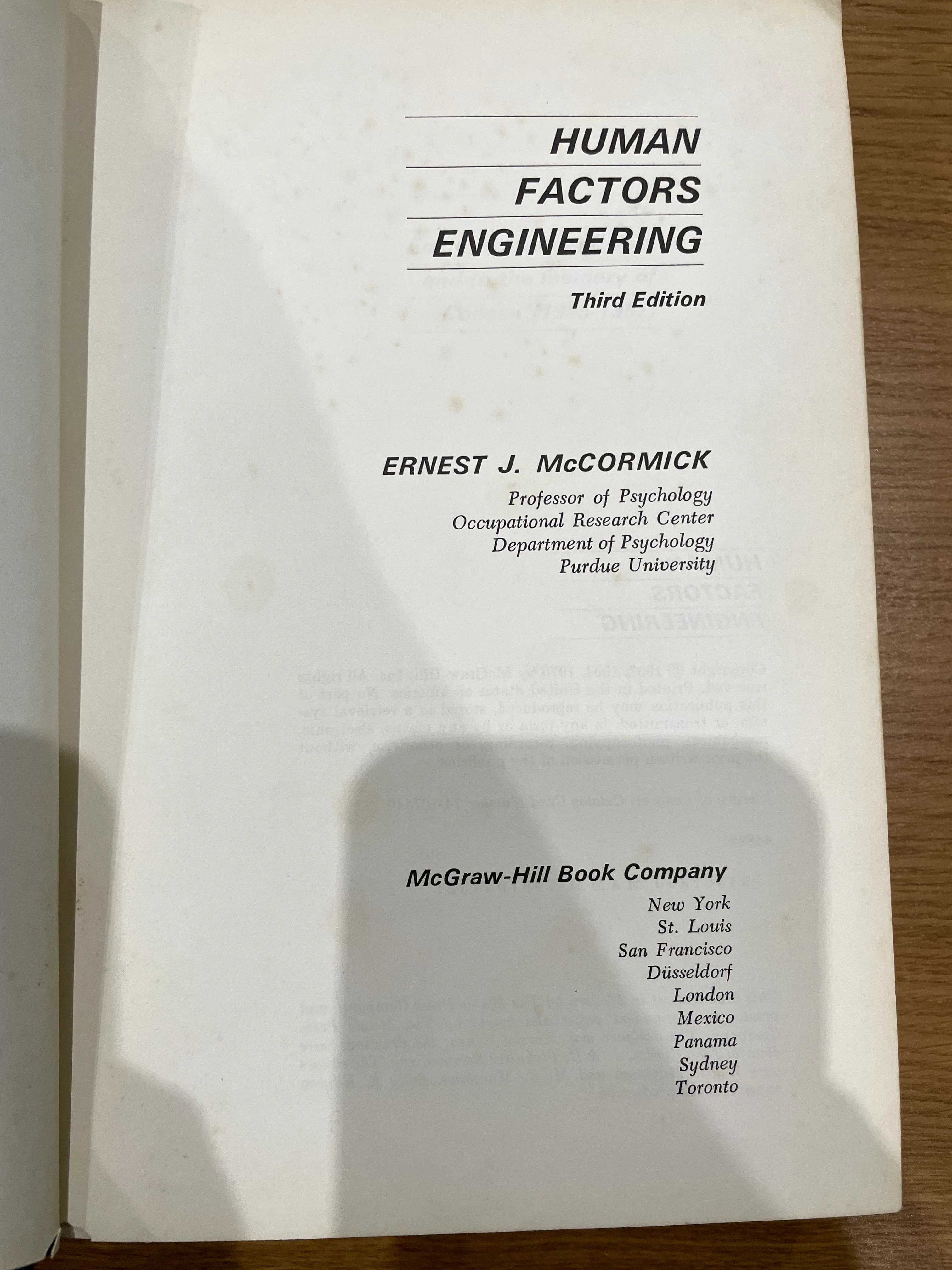 Livro - Human Factors Engineering, 3 Edicao