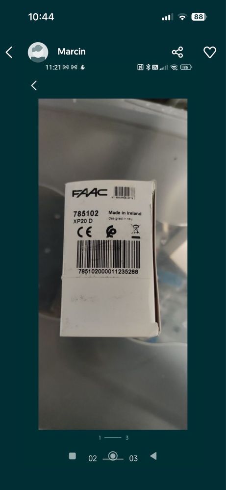 Czujnik Fotokomórka Faac XP20D