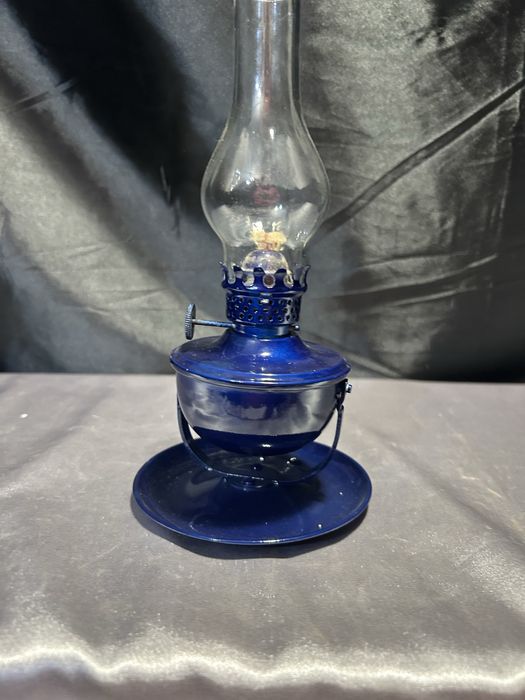 Lampa Naftowa Jak Kaganek, Granatowa, Sprawna