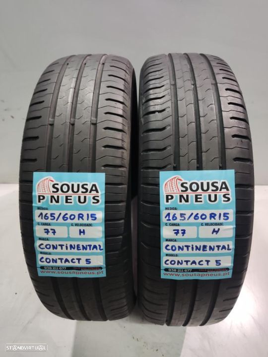 2 pneus semi novos 165-60r15 continental - oferta dos portes -80 EUROS