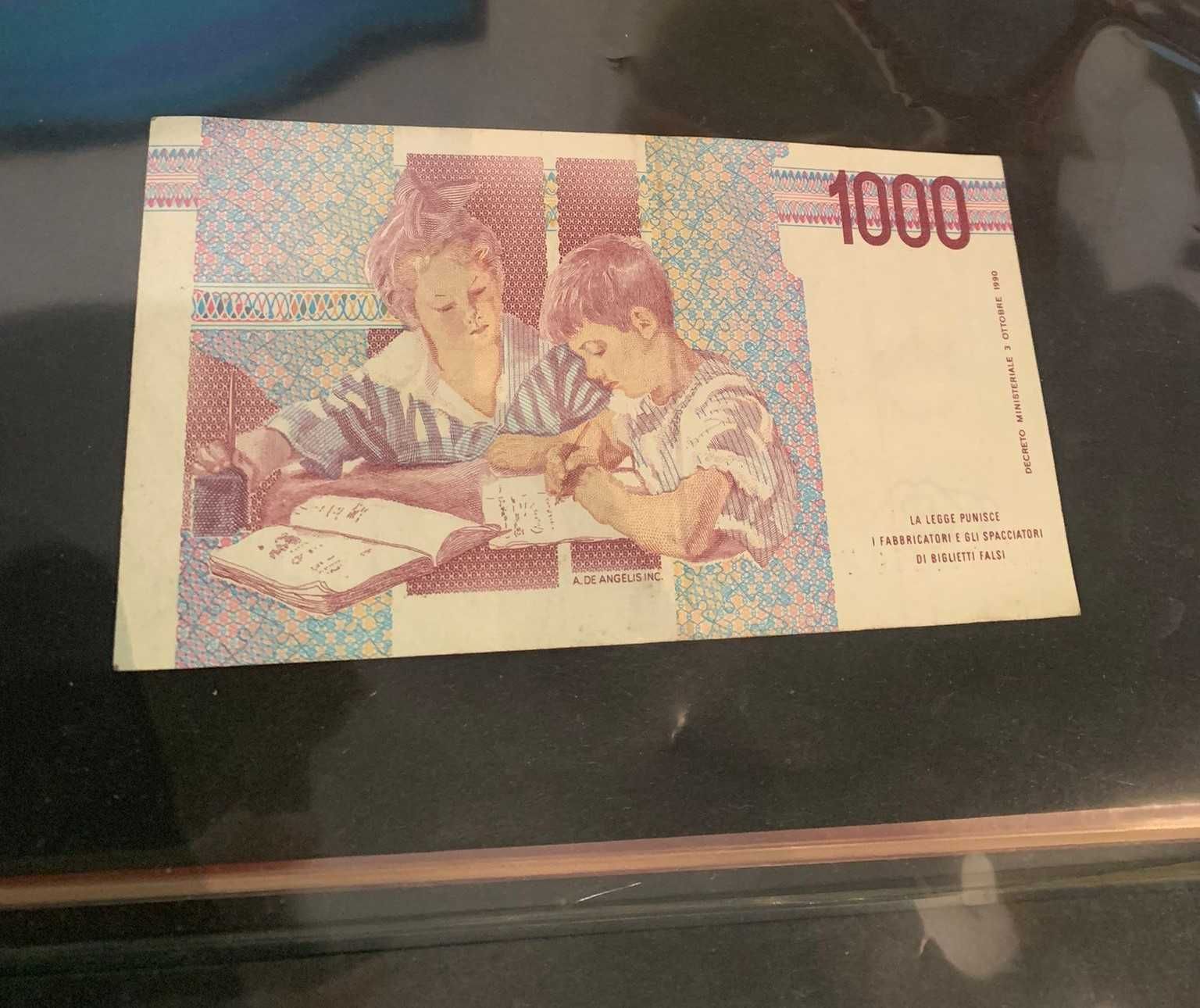 Nota 1000 Lire Mille (Itália) 1990