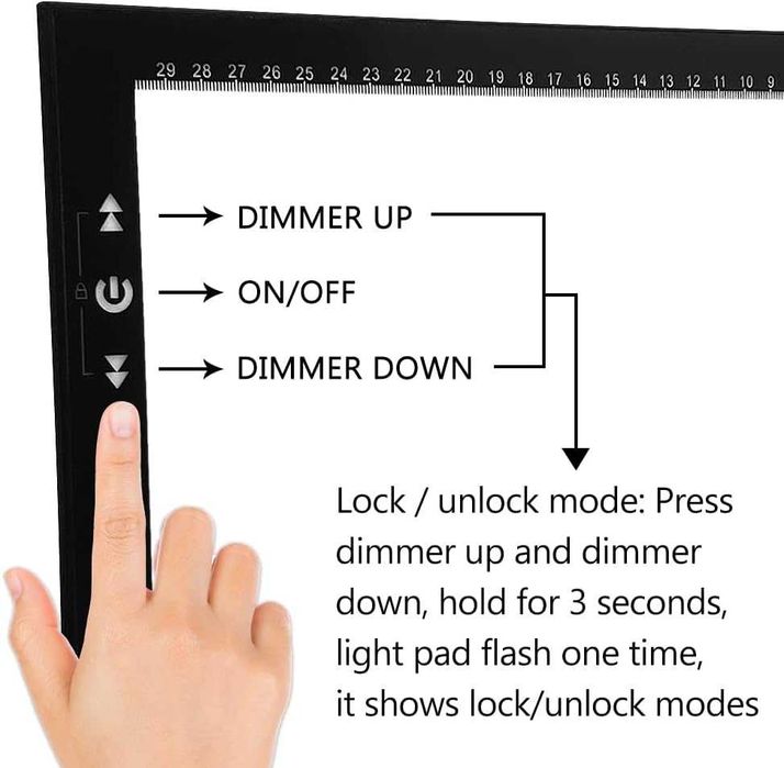Mesa de luz LED intensidade regulável desenho [vários tamanhos]- NOVO