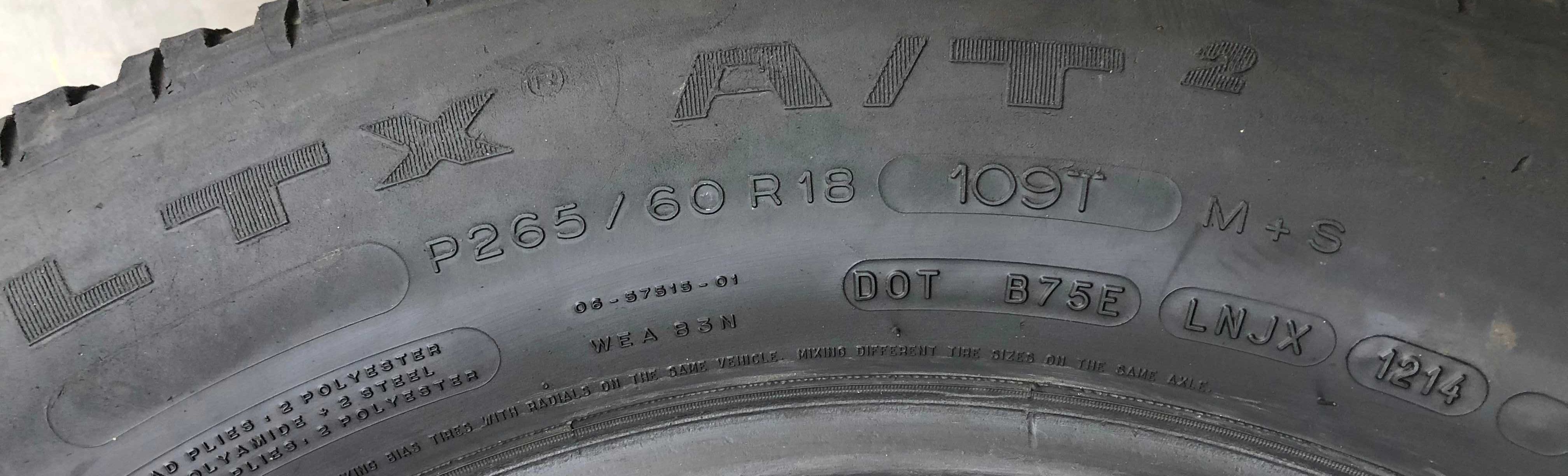 265/60 R18 109Т Michelin LTX AT2 4 шт Грязевые Всесезонные шины