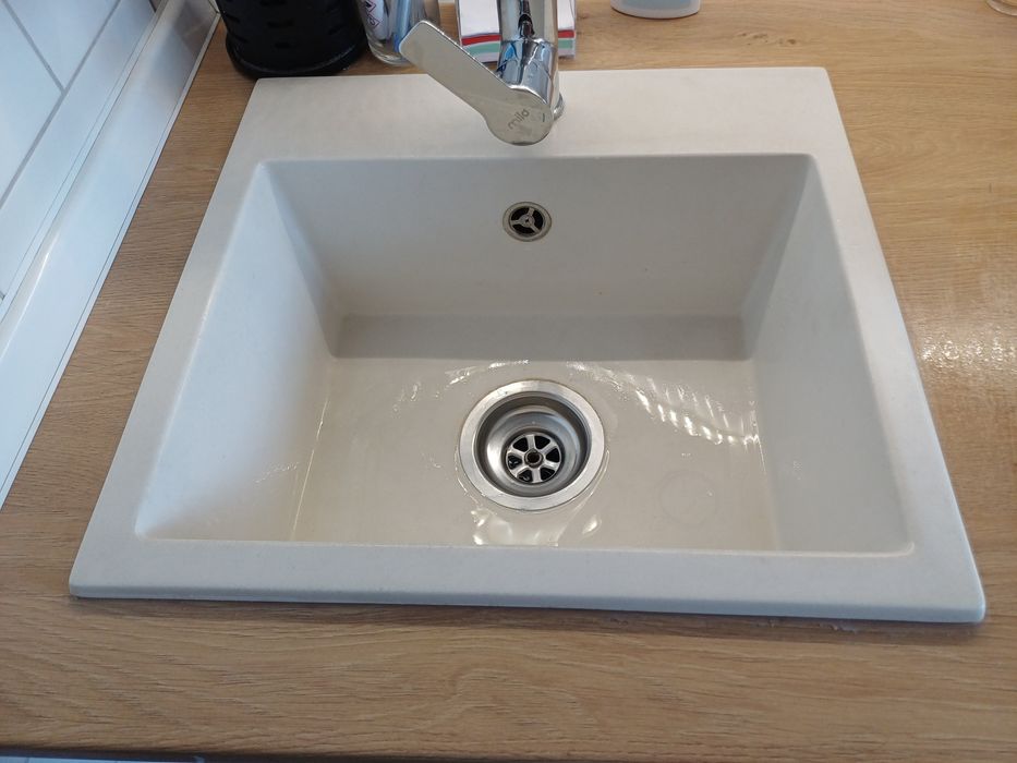 Zlewozmywak granitowy bialy 45 x 42