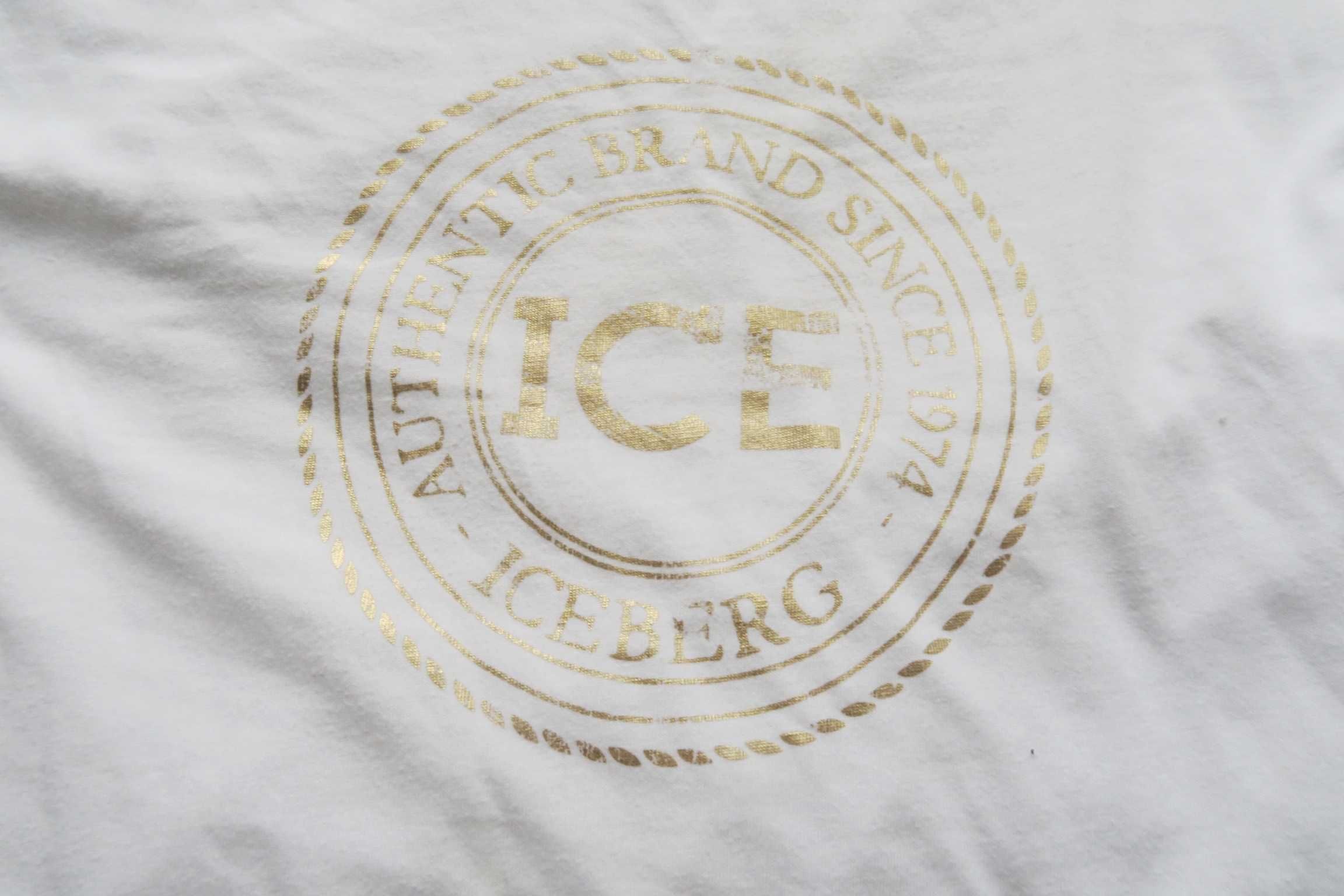 Iceberg koszulka t-shirt ze złotym logo L