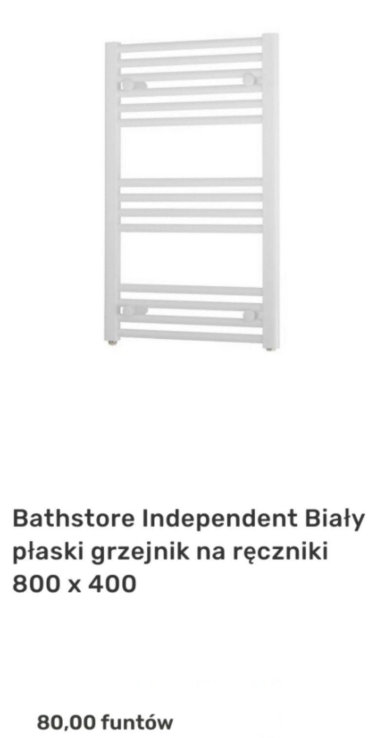 Bathstore Independent Biały płaski grzejnik na ręczniki 800 x 400