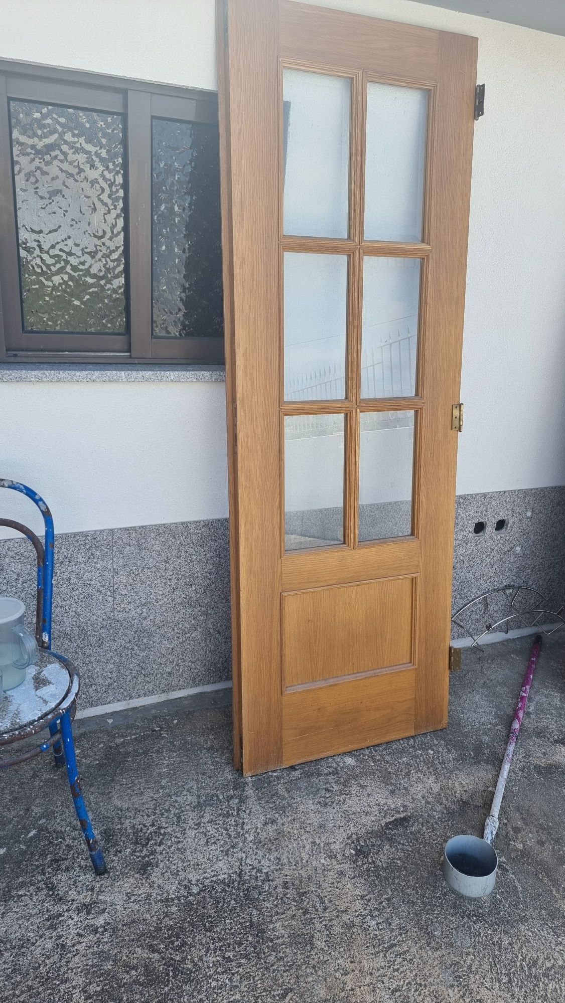 Porta carvalho c vidro