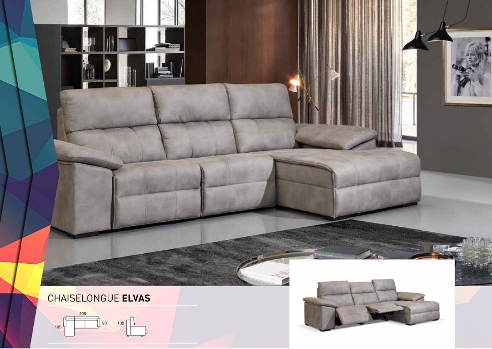 Sofa Chaiselongue C/ RELAX - NOVO - FABRICA