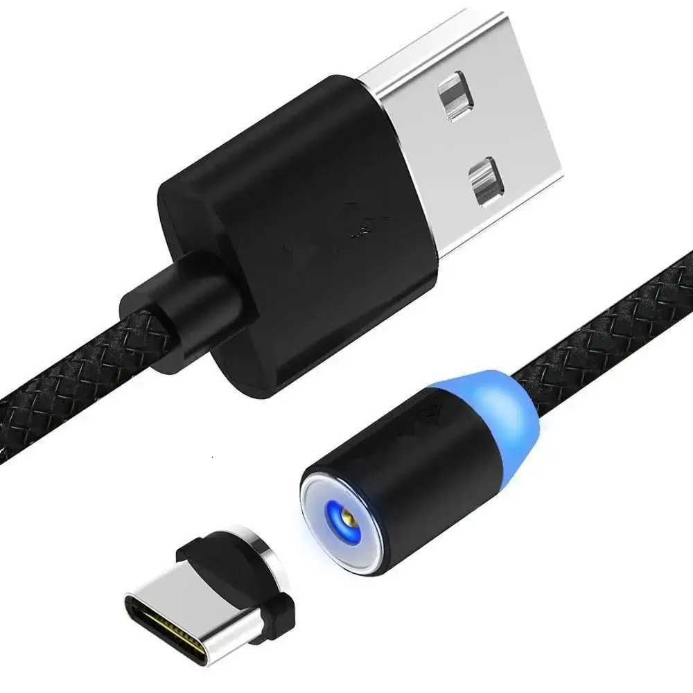 Магнітний кабель для зарядки USB Type-C 2A Uslion з підсвічуванням