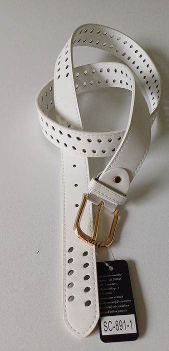 Pasek damski biały