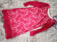Czerwona sukienka koronka 42 XL