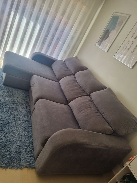 Sofá cama com chaise longe