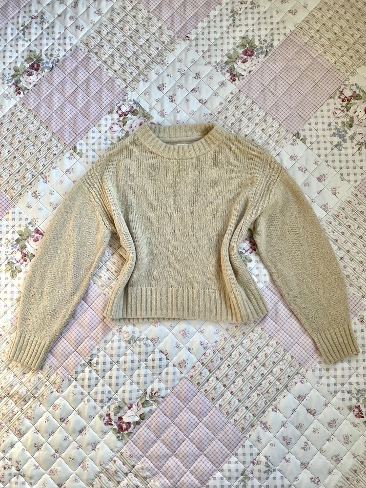 Beżowy sweter sweterek S 36 M 38 part two premium 30% wełna 30% alpaka