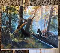 Картина Маслом «Утро в Сосновом Лесу» | Холст на Подрамнике 60х80 см