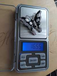 Серебряная брошь 16 грамм срібна брошка метелик