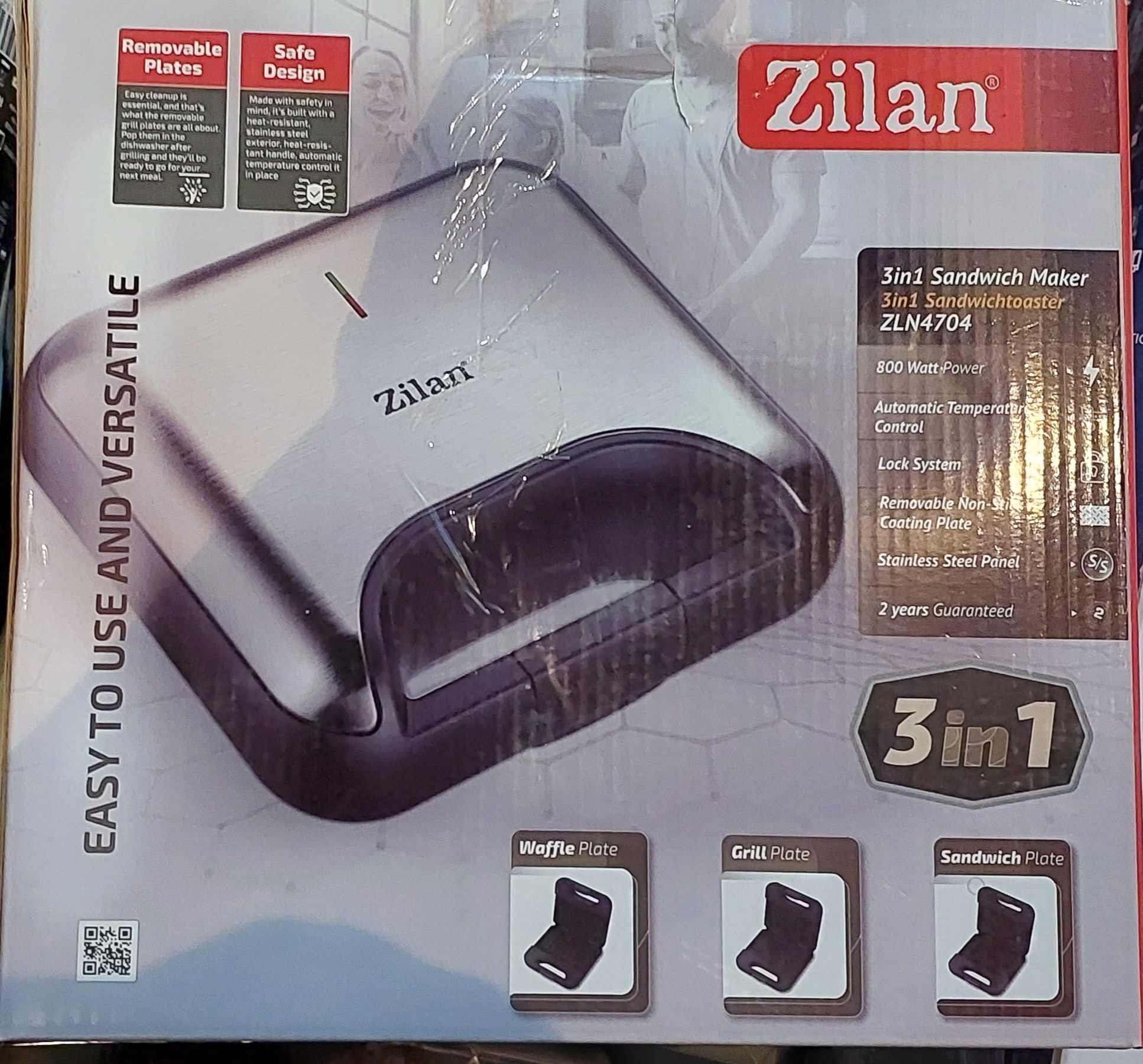 Сендвічниця тостер Zilan 3 в 1  ZLN4704, 800W