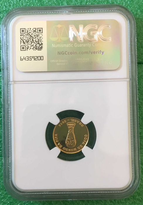 Campeonato Mundial Futebol 2014 - Brasil 10 Reais ouro certificada NGC
