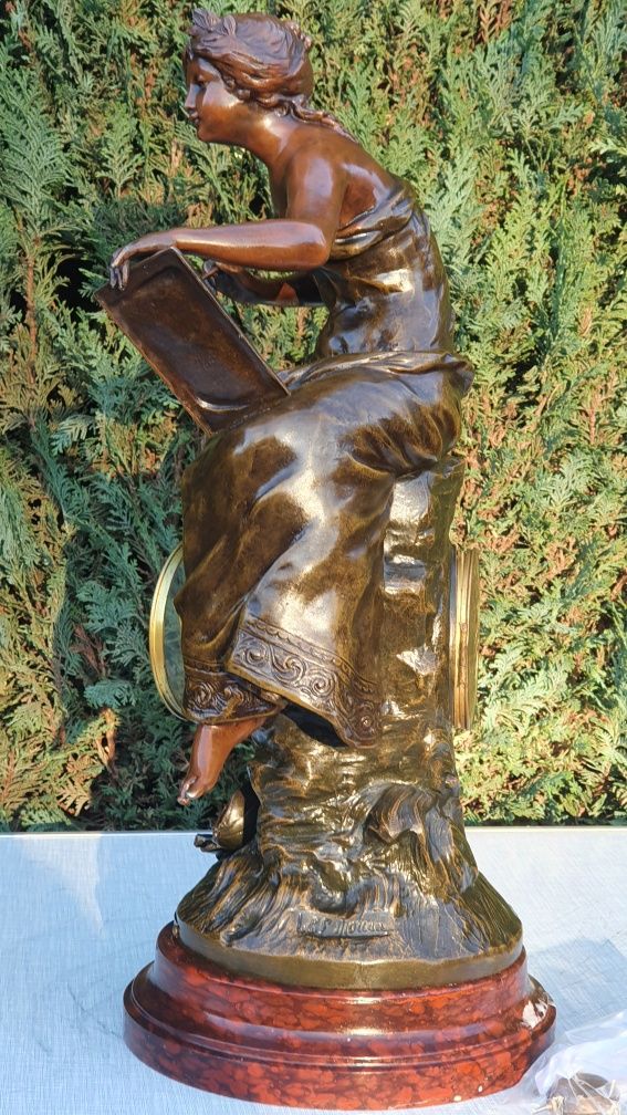 Zegar kominkowy antyk XIXwiek sygnowany August Moreau prezent